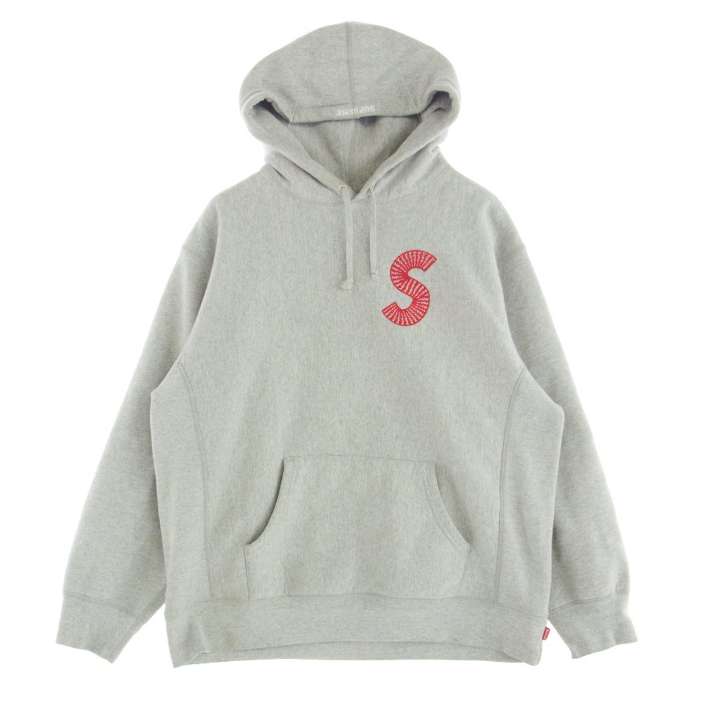 Supreme シュプリーム 20AW S LOGO HOODED SWEATSHIRT Sロゴ フーデッド スウェットシャツ フーディ パーカー グレー系 L【中古】