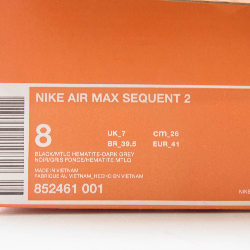 NIKE ナイキ 852461-001 Air Max Sequent 2 エアマックス ローカット スニーカー ブラック系 26cm【中古】