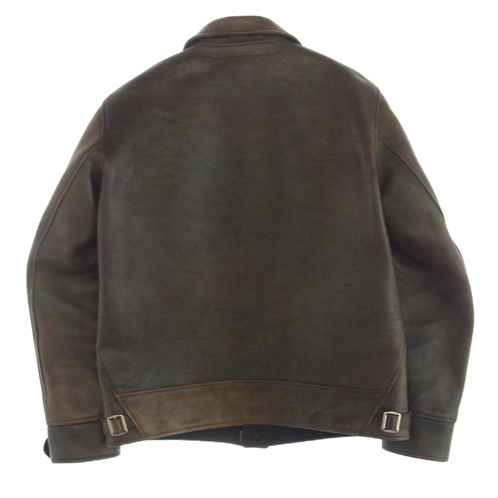TENDERLOIN テンダーロイン T-HIDE S  ホースハイド ショールカラー レザー ジャケット ブラウン系 M【中古】