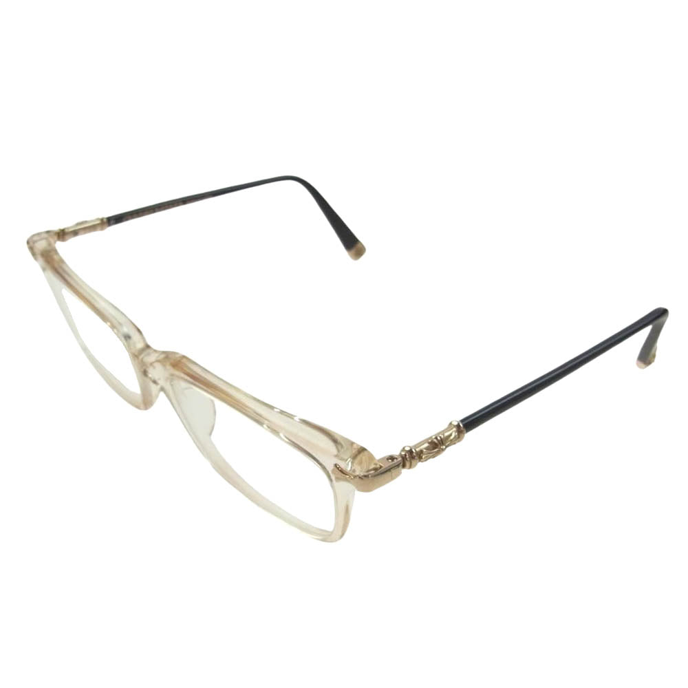 CHROME HEARTS クロムハーツ（原本無） FUN HATCH-A 18Kゴールドパーツ スクエアフレーム クリアレンズ 眼鏡 メガネ アイウェア サングラス 54□18-148【中古】