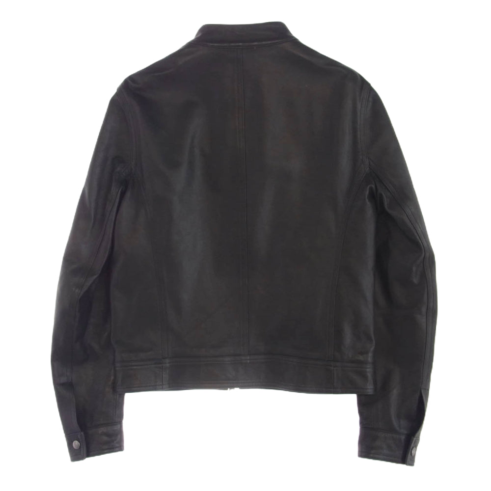 EMMETI エンメティ 国内正規品 JURI ラムスキン シングル ライダース ジャケット レザー ジャケット ブラック系 48【中古】