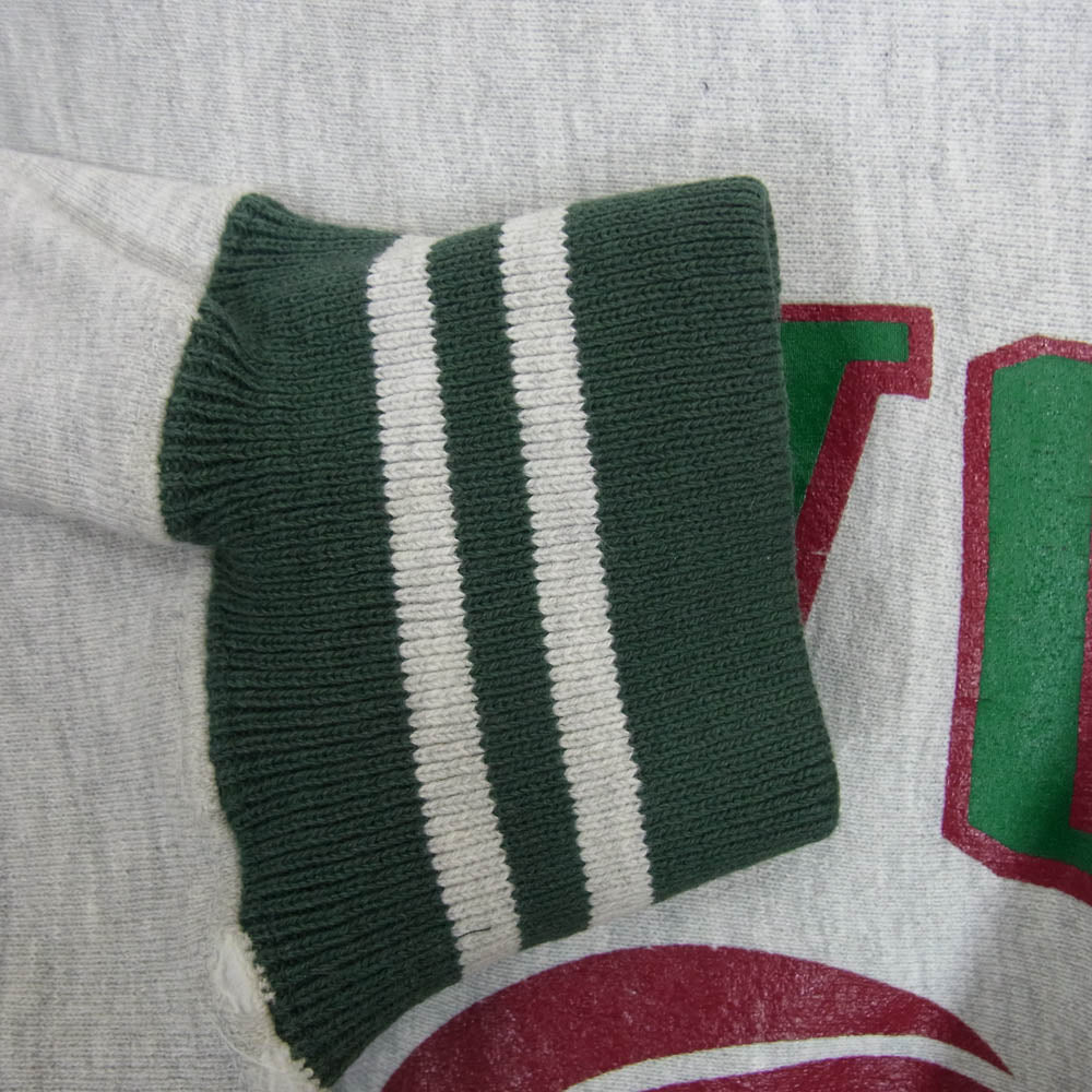 Champion チャンピオン 90s UWGB リブライン リバースウィーブ３段プリント カレッジ スウェット 刺繡タグ グレー系 L【中古】