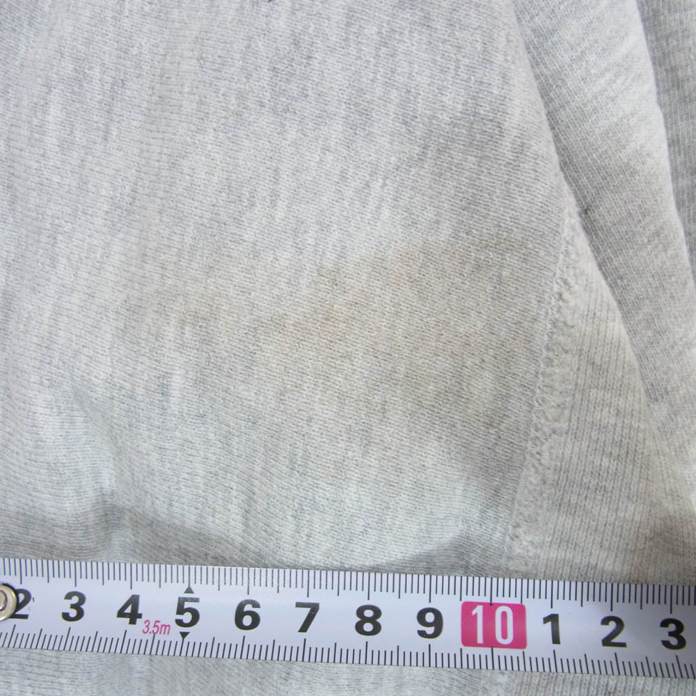 Champion チャンピオン 90s UWGB リブライン リバースウィーブ３段プリント カレッジ スウェット 刺繡タグ グレー系 L【中古】