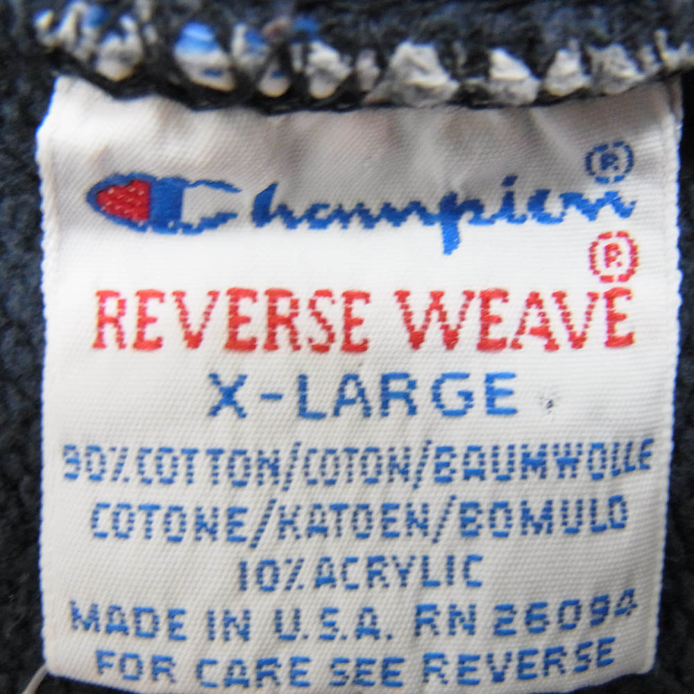 Champion チャンピオン 90s CHICAGO BEARS リバースウィーブ プリント スウェット 刺繡 タグ ネイビー系 XL【中古】