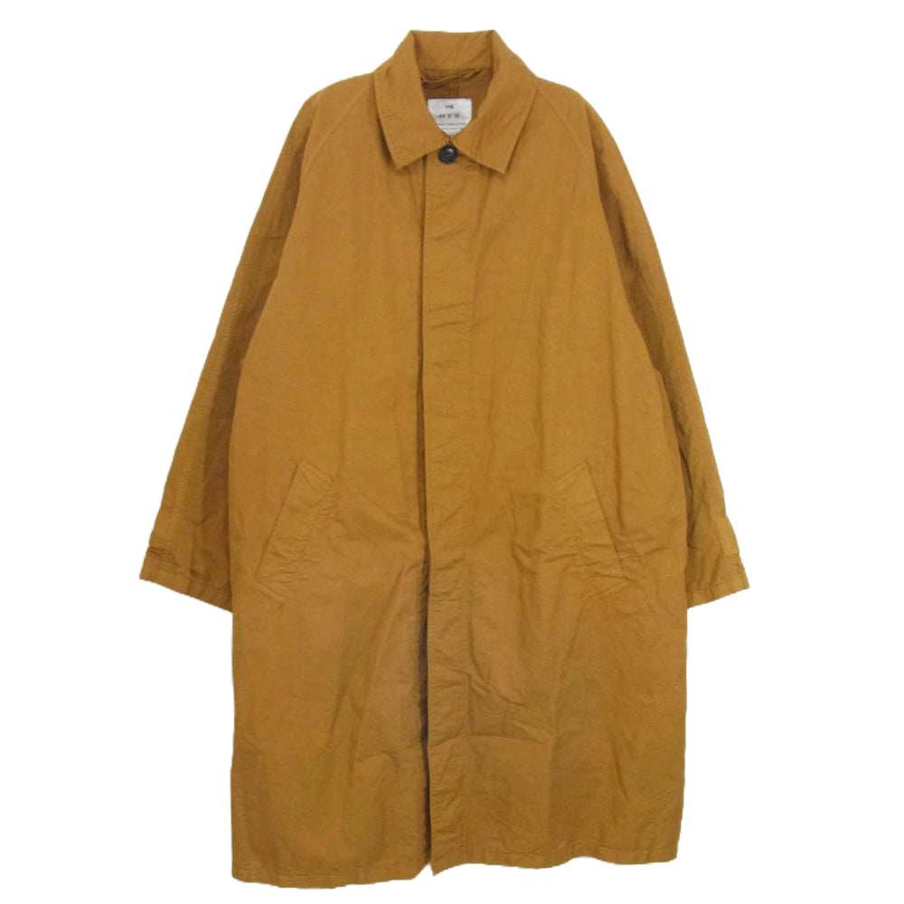 ハロータウンストアーズ HTS ステンカラー ロング コート リネン混 ブラウン系 M【中古】