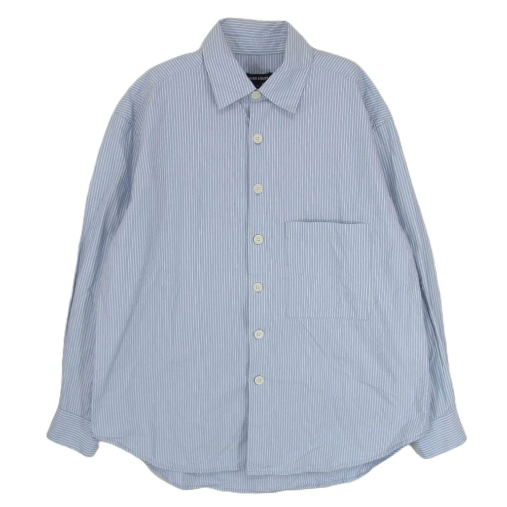 エヴァンキノリ ストライプ コットン 長袖 シャツ ブルー系 S【中古】