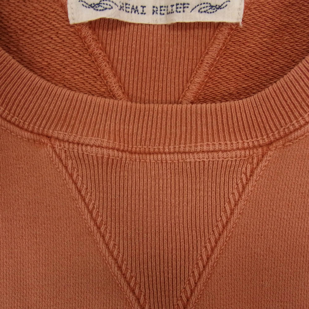 REMI RELIEF レミレリーフ 両Vガゼット スウェット トレーナー オレンジ系 L【中古】
