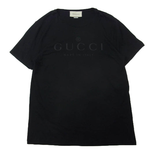 GUCCI グッチ 18SS 441685 X3A80 イタリア製 ロゴ プリント クルーネック Tシャツ ブラック系 L【中古】