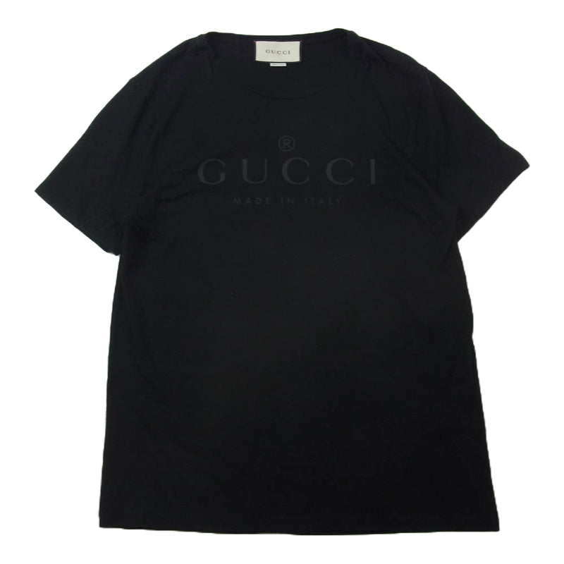 GUCCI グッチ 18SS 441685 X3A80 イタリア製 ロゴ プリント クルーネック Tシャツ ブラック系 L【中古】
