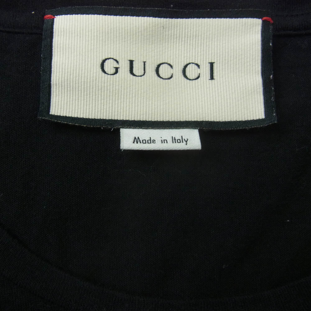 GUCCI グッチ 18SS 441685 X3A80 イタリア製 ロゴ プリント クルーネック Tシャツ ブラック系 L【中古】
