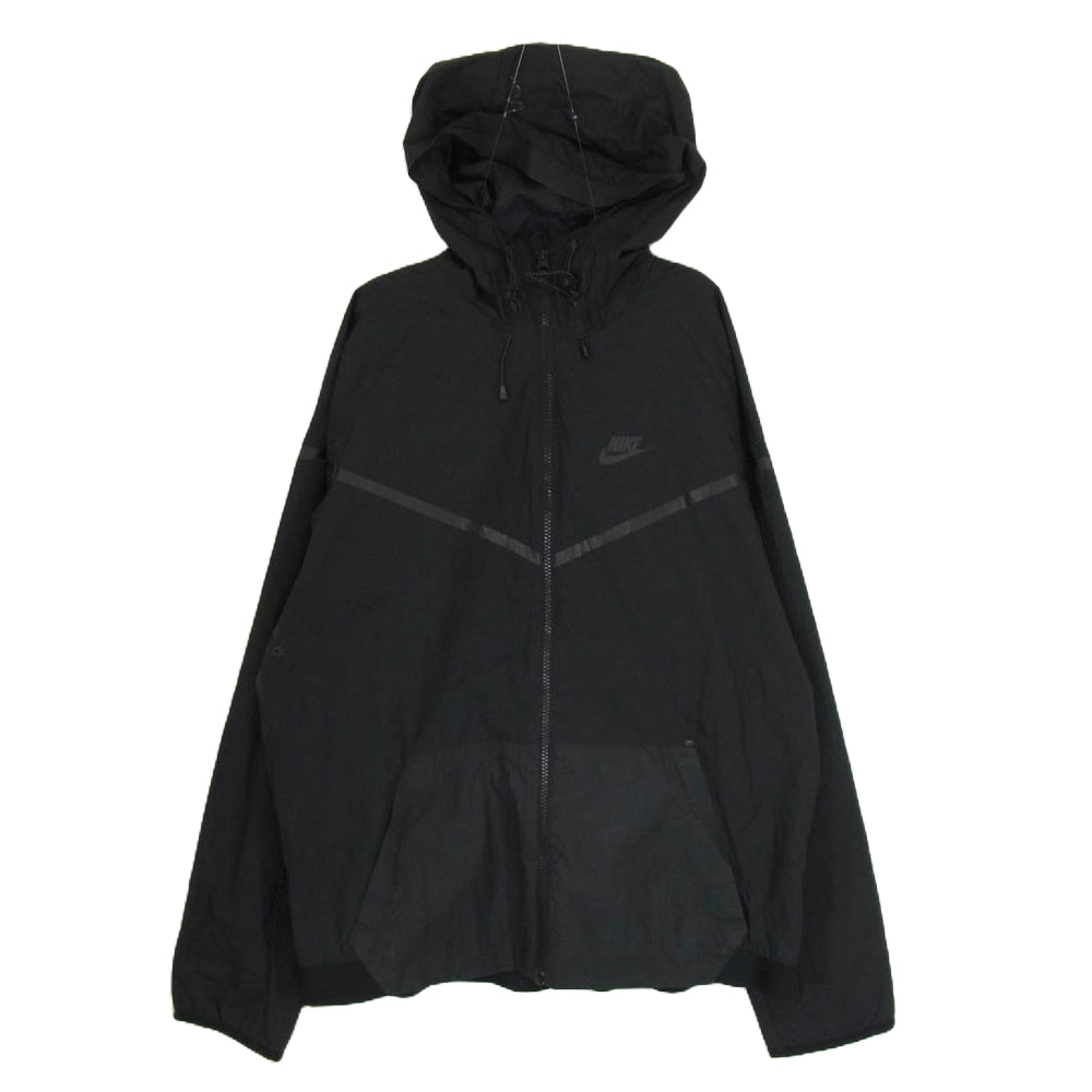 NIKE ナイキ TECH WINDRUNNER ウィンドブレーカー フーディー ナイロン ジャケット ブラック系 L【中古】