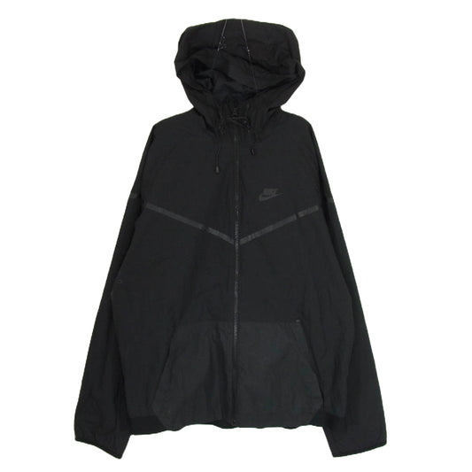 NIKE ナイキ TECH WINDRUNNER ウィンドブレーカー フーディー ナイロン ジャケット ブラック系 L【中古】