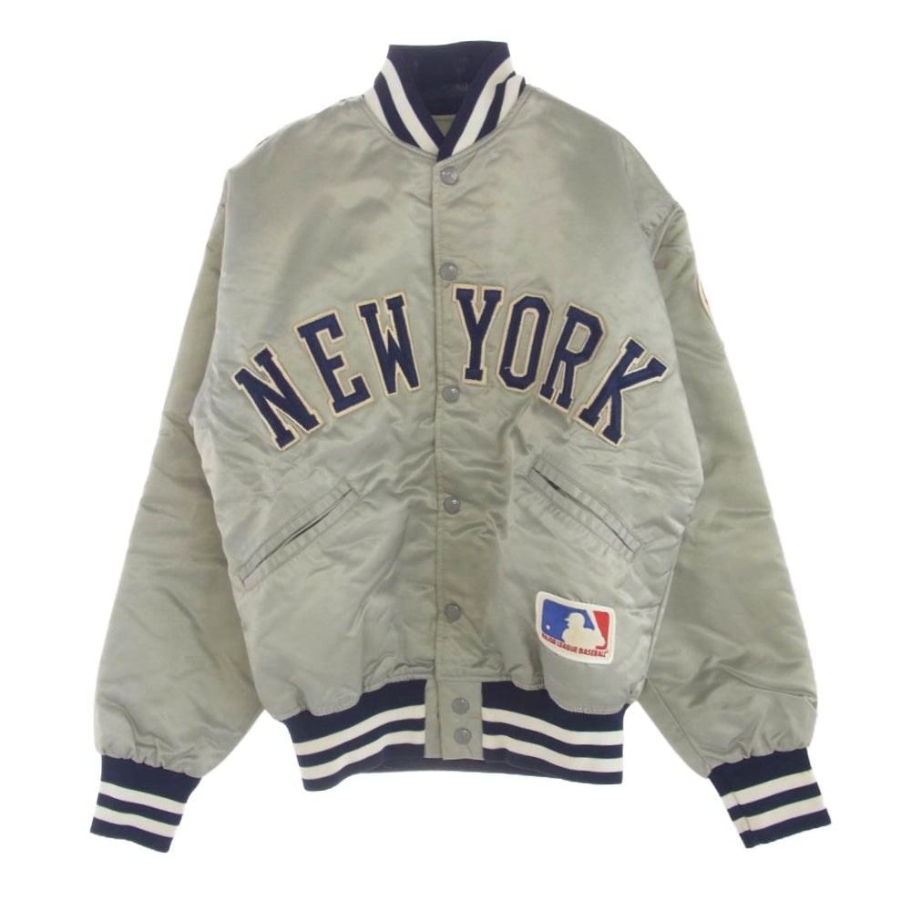 ニューヨーク ヤンキース USA製 80～90s NY MLB スタジャン グレー系 S【中古】