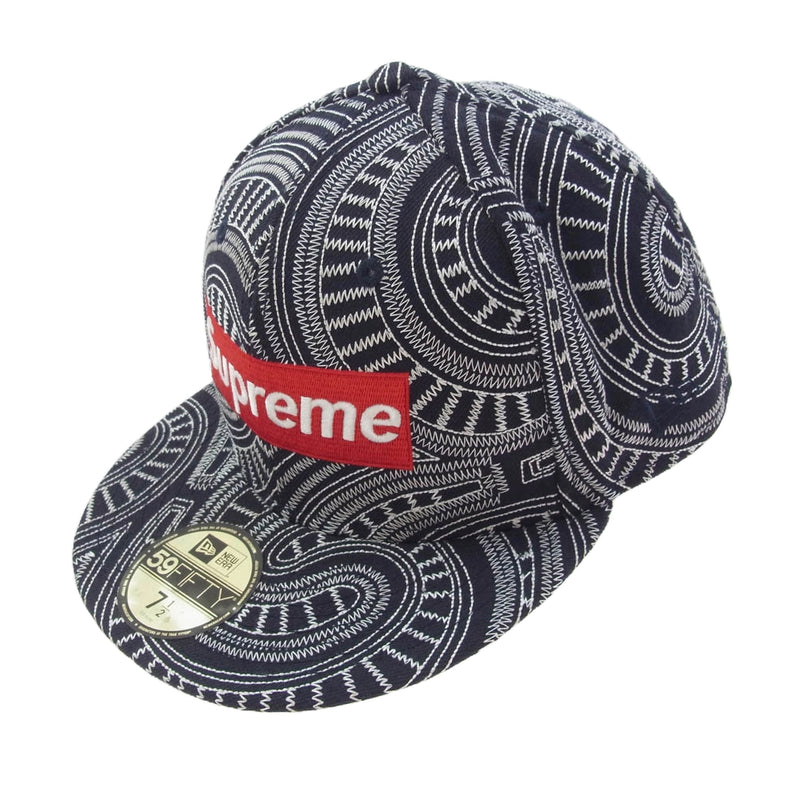 Supreme シュプリーム 14SS × New Era Uptown Box Logo Cap アップタウン ボックスロゴ ベースボールキャップ ネイビー系 59.6cm【中古】