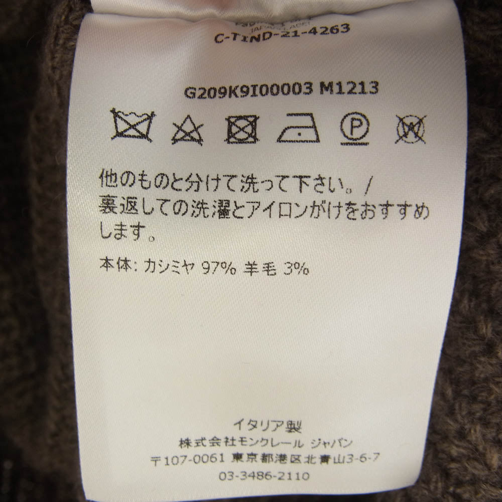 MONCLER モンクレール GENIUS HYKE 21AW GILET TRICOT GILET TRICOT ハイク カシミヤウール ニット ベスト ブラウン ブラウン系 4【中古】