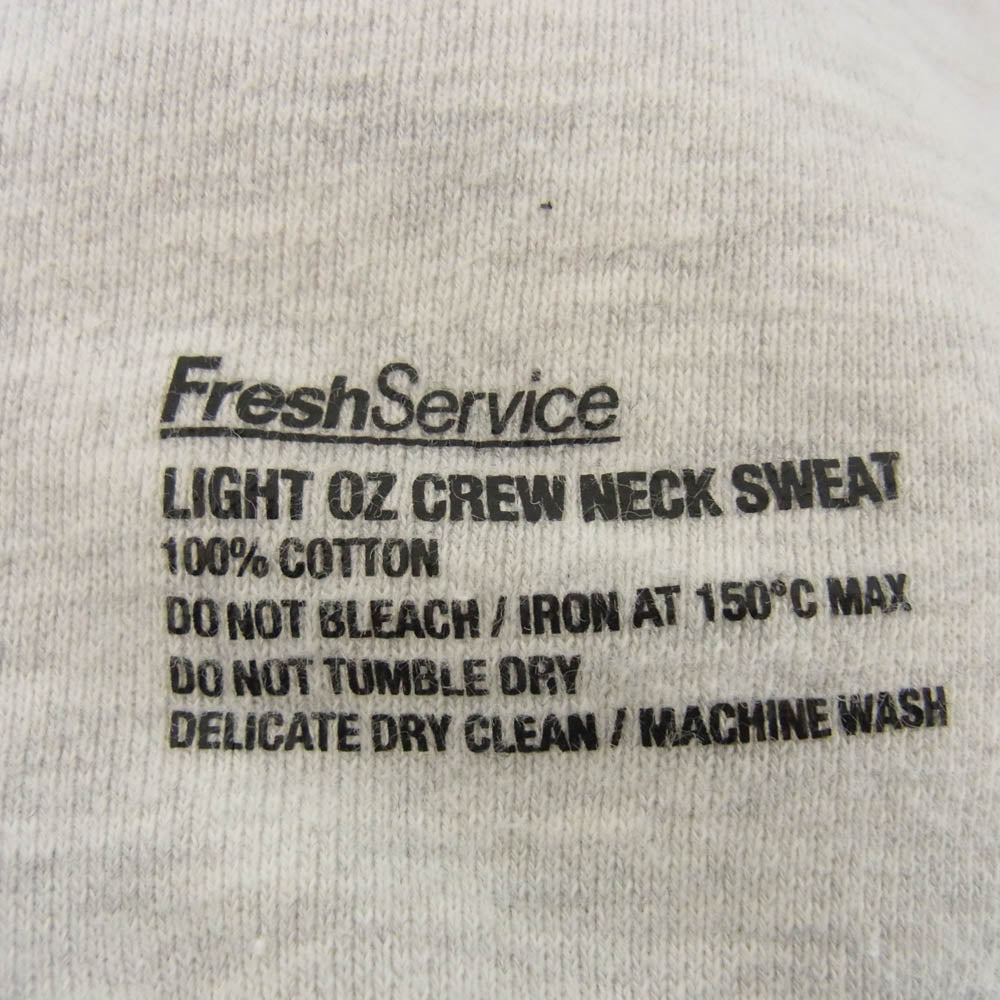 FreshService フレッシュサービス FSW-22-SW-51 LIGHT OZ CREW NECK SWEAT クルーネック スウェット グレー系 M【中古】