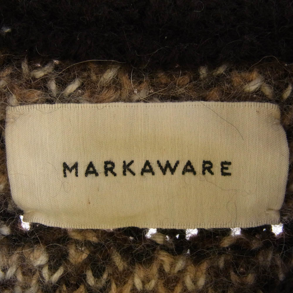 markaware マーカウェア 23AW A23C-12SW03C SNOW PATTERN DRIVER'S JUMPER ドライバーズニット ノルディック柄 ジップ アルパカ カーディガン ブラウン系 1【中古】