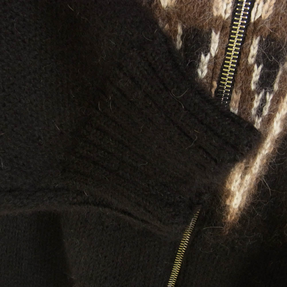 markaware マーカウェア 23AW A23C-12SW03C SNOW PATTERN DRIVER'S JUMPER ドライバーズニット ノルディック柄 ジップ アルパカ カーディガン ブラウン系 1【中古】
