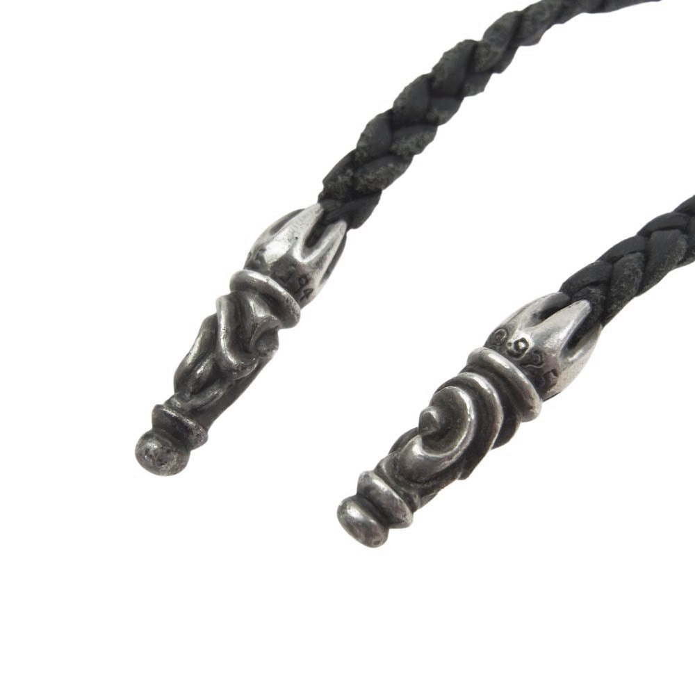 CHROME HEARTS クロムハーツ（原本無） LEATHER BRAID スクロール レザーブレード ネックレス【中古】