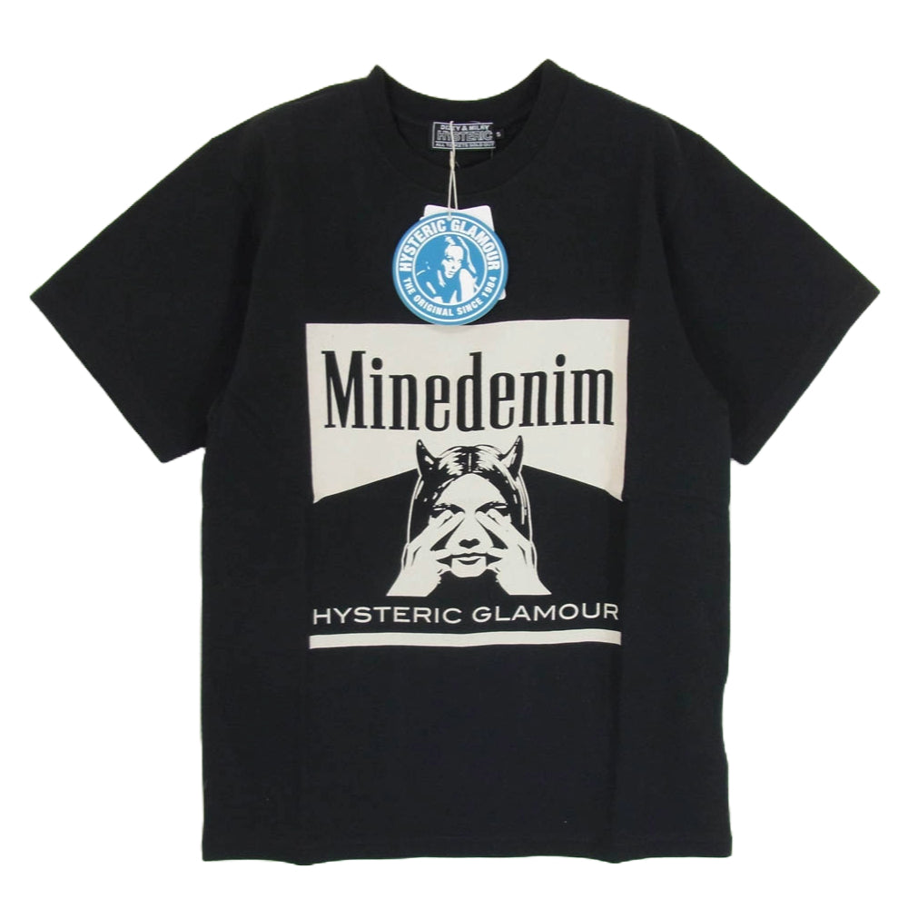 HYSTERIC GLAMOUR ヒステリックグラマー × MINEDENIM マインデニム Graphic T-Shirts グラフィック 半袖 Tシャツ ブラック系 S【新古品】【未使用】【中古】