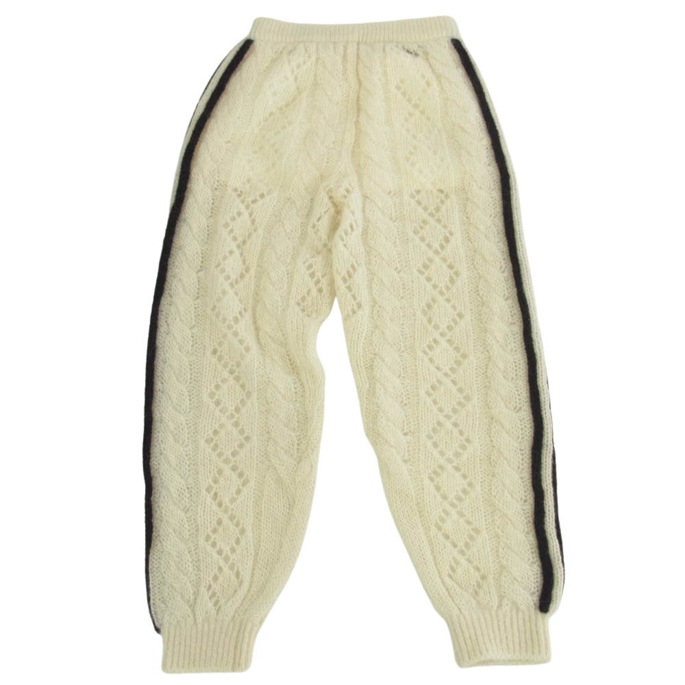 GUCCI グッチ 713024 XKCMO 9791 × adidas Mohair Knit Jogging Pant モヘアニット ジョギング パンツ オフホワイト系 M【極上美品】【中古】