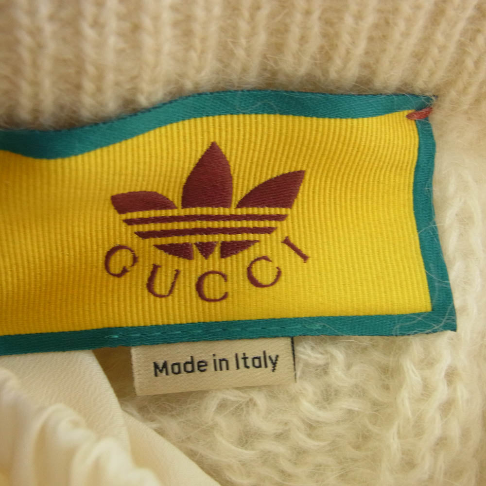 GUCCI グッチ 713024 XKCMO 9791 × adidas Mohair Knit Jogging Pant モヘアニット ジョギング パンツ オフホワイト系 M【極上美品】【中古】