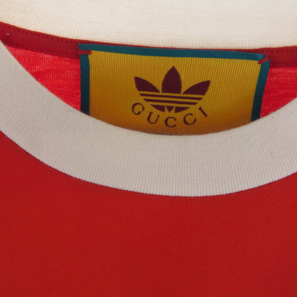 GUCCI グッチ 693537 XJEBS 6429 × adidas T-Shirt Dress Tシャツ ドレス ロングスリーブ カットソー 長袖 レッド系 XS【新古品】【未使用】【中古】