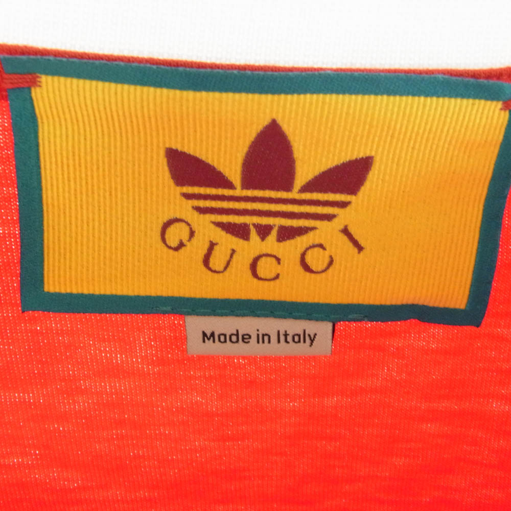 GUCCI グッチ 693537 XJEBS 6429 × adidas T-Shirt Dress Tシャツ ドレス ロングスリーブ カットソー 長袖 レッド系 XS【新古品】【未使用】【中古】