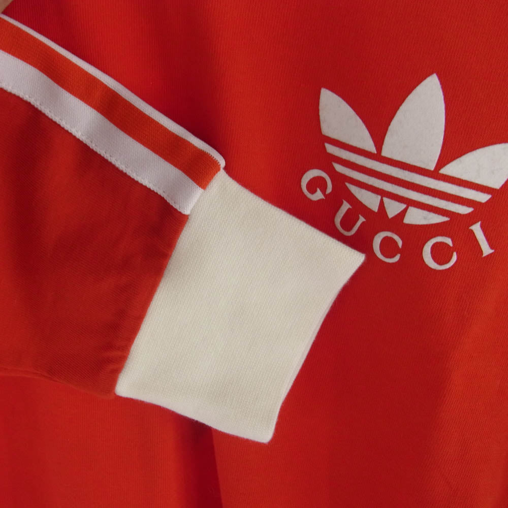 GUCCI グッチ 693537 XJEBS 6429 × adidas T-Shirt Dress Tシャツ ドレス ロングスリーブ カットソー 長袖 レッド系 XS【新古品】【未使用】【中古】