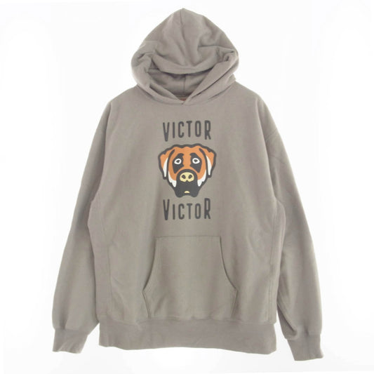 HUMAN MADE ヒューマンメイド ×victor victor ヴィクター・ヴィクター プルオーバー パーカー グレー系 XXL【中古】