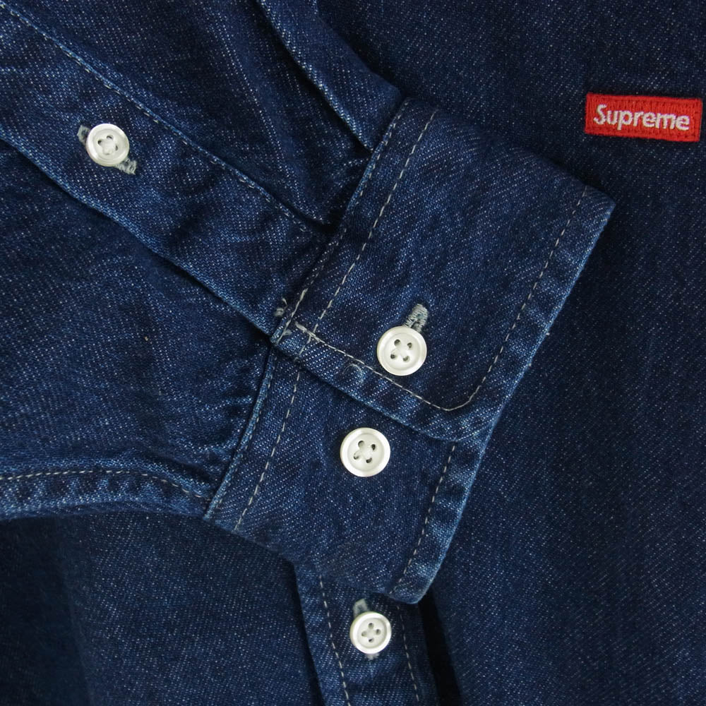 Supreme シュプリーム 24AW Small Box Shirt Rinsed Denim スモールボックス シャツ リンスド デニム インディゴブルー系 L【中古】