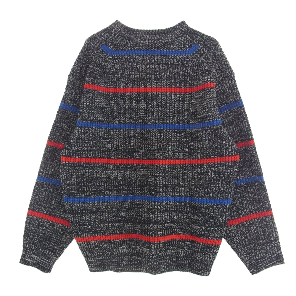 Supreme シュプリーム 24AW Waffle Small Box Sweater Stripe Melange ワッフル スモール ボックス セーター ストライプ メランジ ニット ブラック系 ブルー系 レッド系 XL【中古】