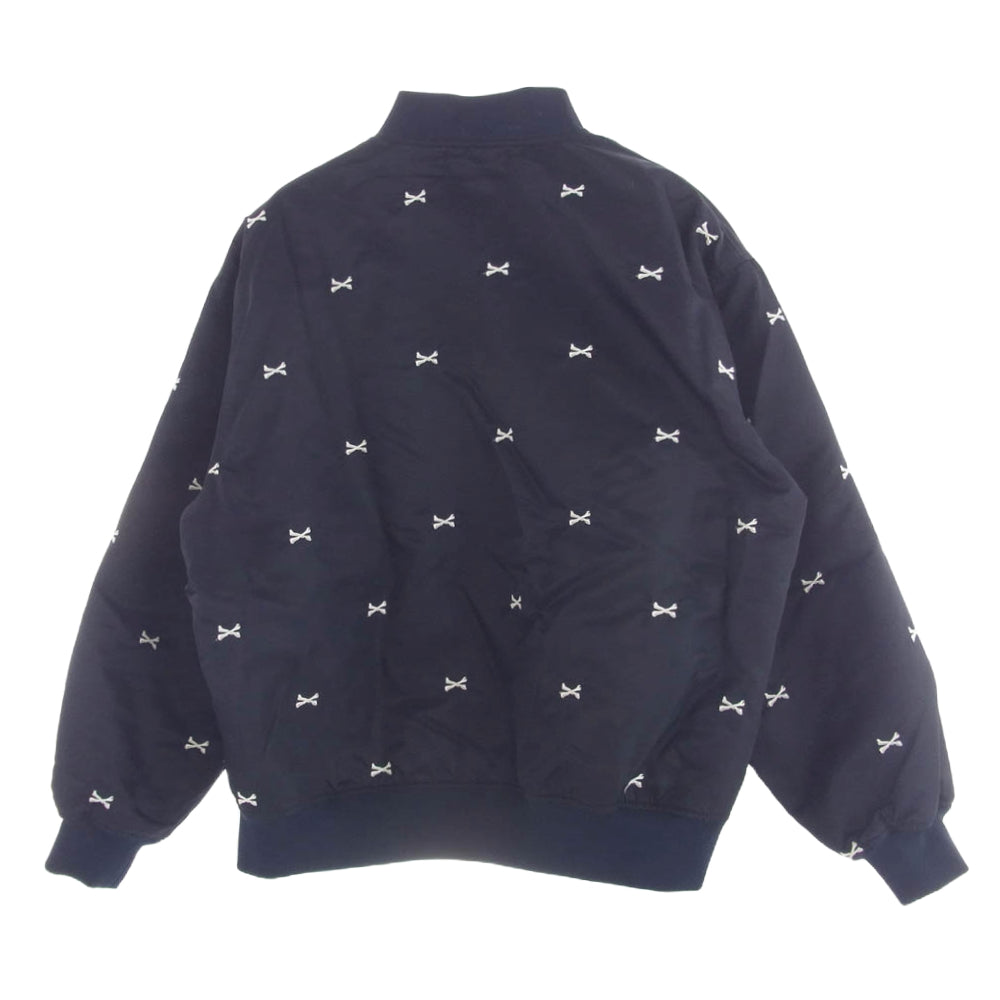 WTAPS ダブルタップス 22SS 221TQDT-JKM01 TEAM JACKET NYLON TWILL TEXTILE クロスボーン ナイロン チーム ジャケット ネイビー系 X 03【中古】