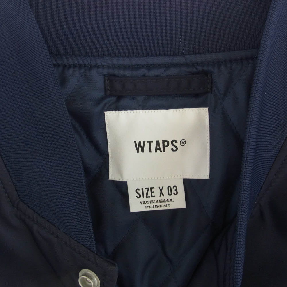 WTAPS ダブルタップス 22SS 221TQDT-JKM01 TEAM JACKET NYLON TWILL TEXTILE クロスボーン ナイロン チーム ジャケット ネイビー系 X 03【中古】