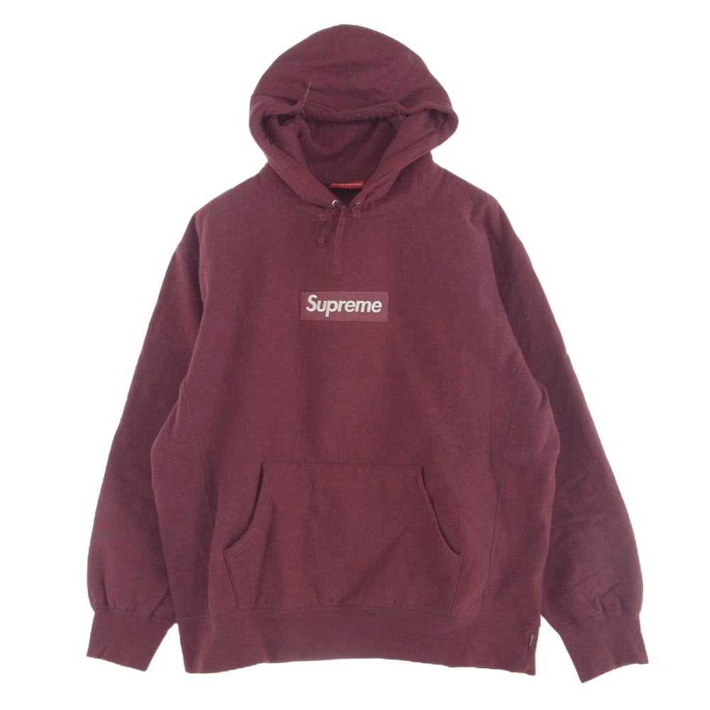 Supreme シュプリーム 21AW Box Logo Hooded Sweatshirt ボックス ロゴ プルオーバー パーカー ワインレッド系 L【中古】