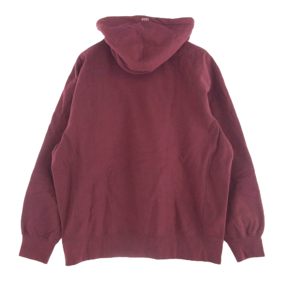 Supreme シュプリーム 21AW Box Logo Hooded Sweatshirt ボックス ロゴ プルオーバー パーカー ワインレッド系 L【中古】