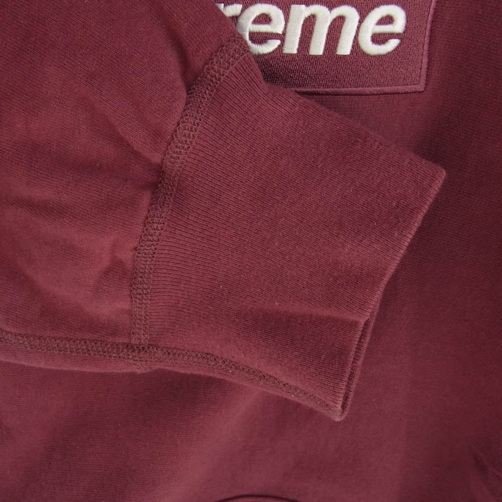 Supreme シュプリーム 21AW Box Logo Hooded Sweatshirt ボックス ロゴ プルオーバー パーカー ワインレッド系 L【中古】