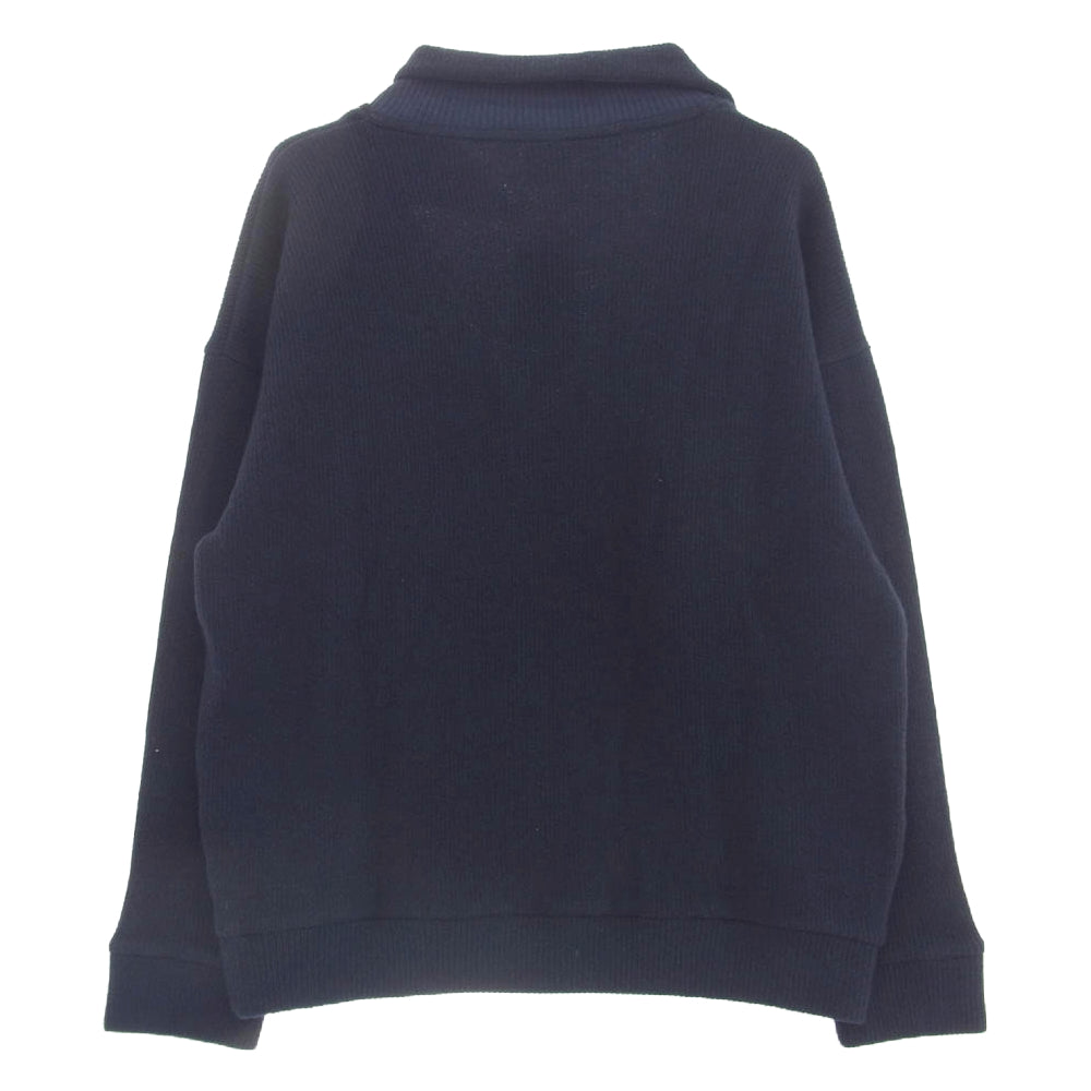 ライスナインテン COLLARED V NECK SWETER Vネック プルオーバー ニット セーター ネイビー系 FREE【新古品】【未使用】【中古】