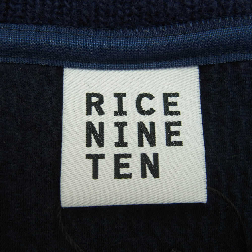 ライスナインテン COLLARED V NECK SWETER Vネック プルオーバー ニット セーター ネイビー系 FREE【新古品】【未使用】【中古】