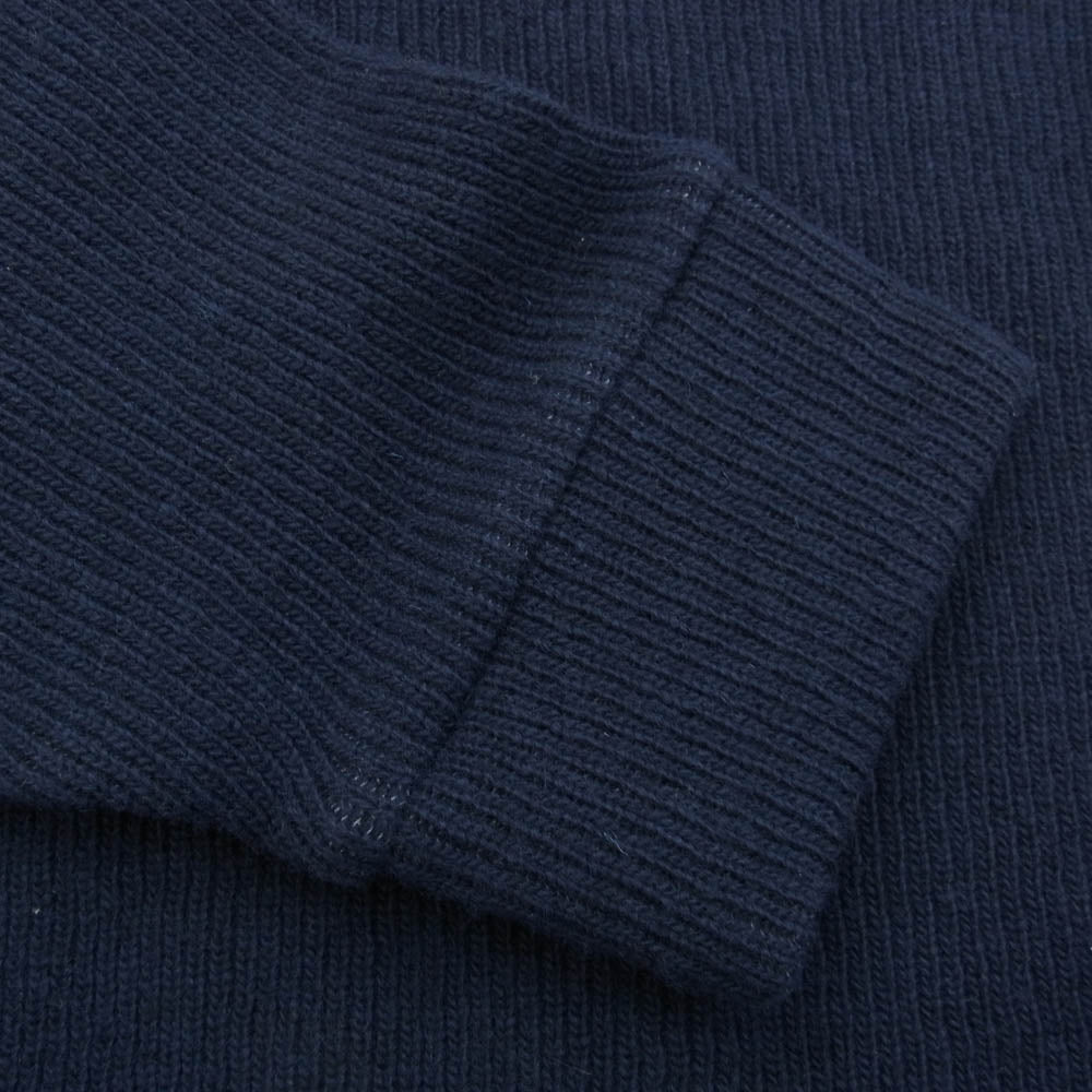 ライスナインテン COLLARED V NECK SWETER Vネック プルオーバー ニット セーター ネイビー系 FREE【新古品】【未使用】【中古】