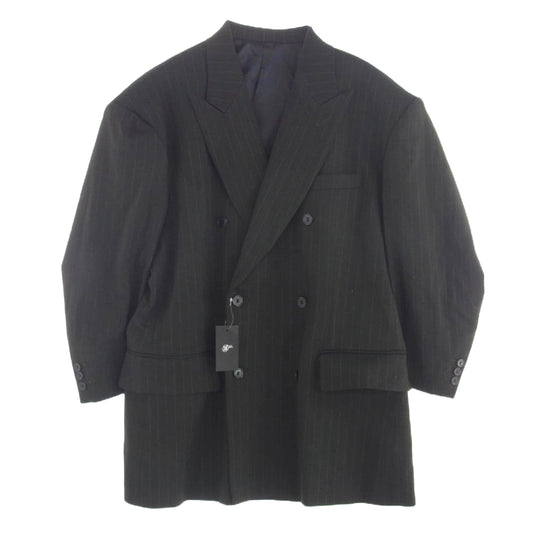 シュウ オム フェム 20SS H20ss-12 DOUBLE OVER JKT ストライプ柄 ダブル テーラード ジャケット カーキ系 2【新古品】【未使用】【中古】