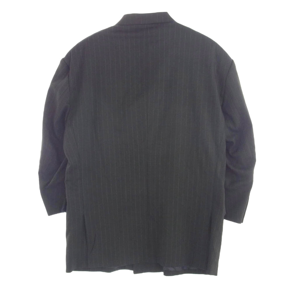 シュウ オム フェム 20SS H20ss-12 DOUBLE OVER JKT ストライプ柄 ダブル テーラード ジャケット カーキ系 2【新古品】【未使用】【中古】