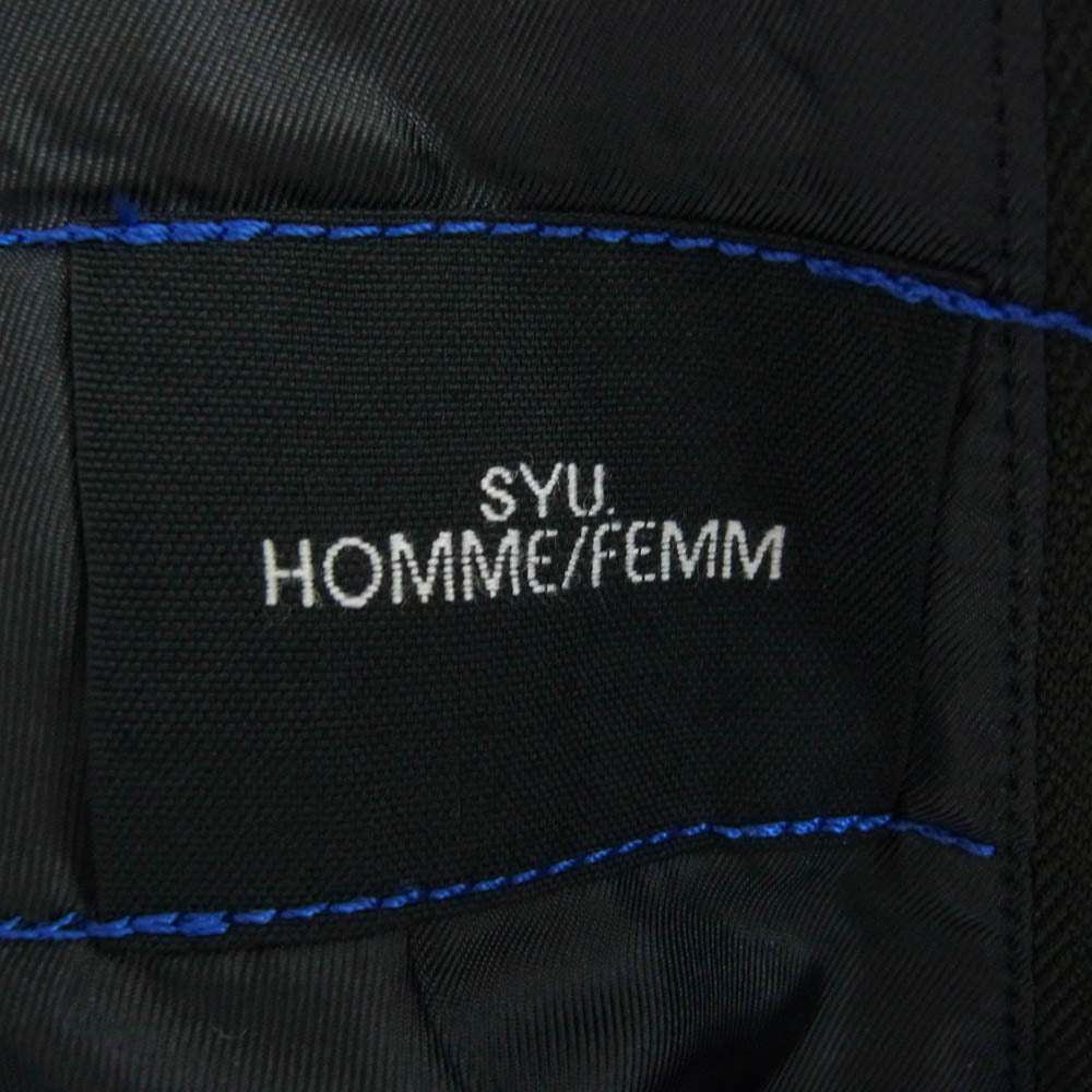 シュウ オム フェム 20SS H20ss-12 DOUBLE OVER JKT ストライプ柄 ダブル テーラード ジャケット カーキ系 2【新古品】【未使用】【中古】
