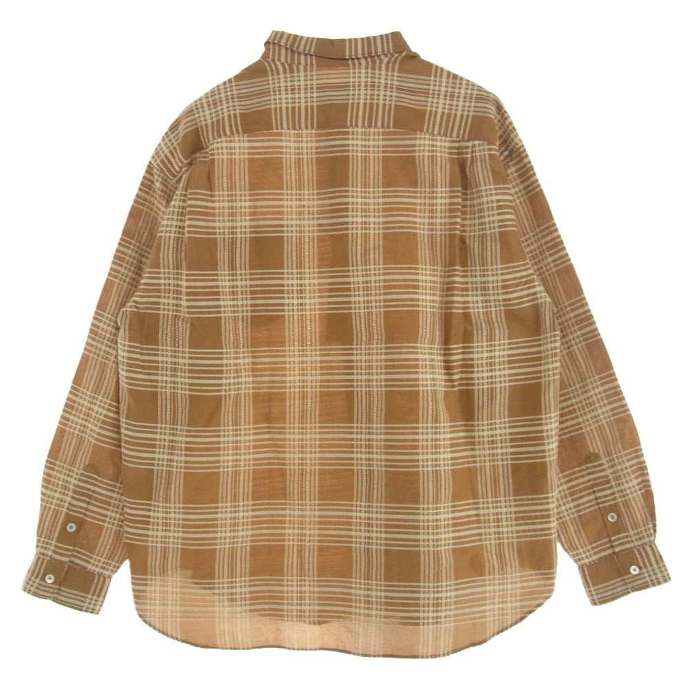 ウェルダー 24SS WM24SSH02 Wide Silhouette Shirts チェック柄 ワイド シルエット シャツ 長袖 Khaki 3【新古品】【未使用】【中古】