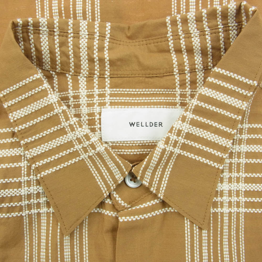 ウェルダー 24SS WM24SSH02 Wide Silhouette Shirts チェック柄 ワイド シルエット シャツ 長袖 Khaki 3【新古品】【未使用】【中古】