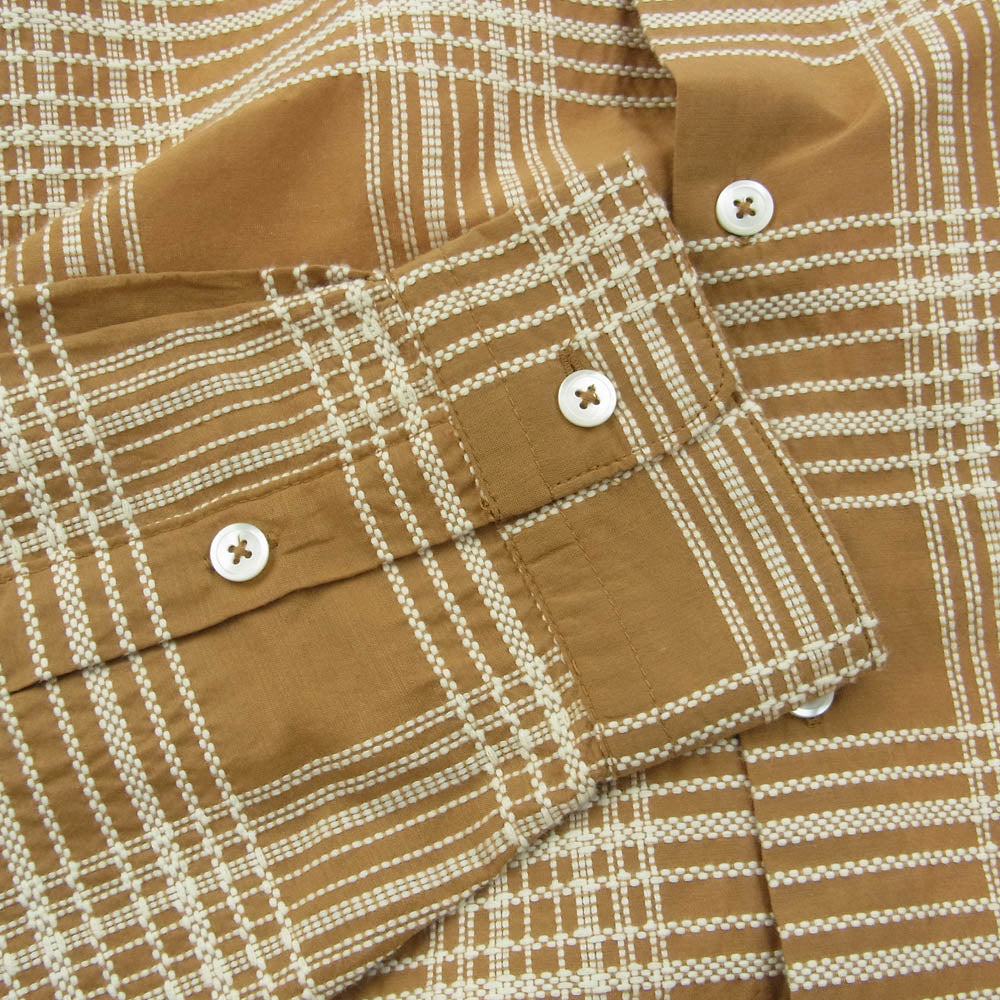 ウェルダー 24SS WM24SSH02 Wide Silhouette Shirts チェック柄 ワイド シルエット シャツ 長袖 Khaki 3【新古品】【未使用】【中古】
