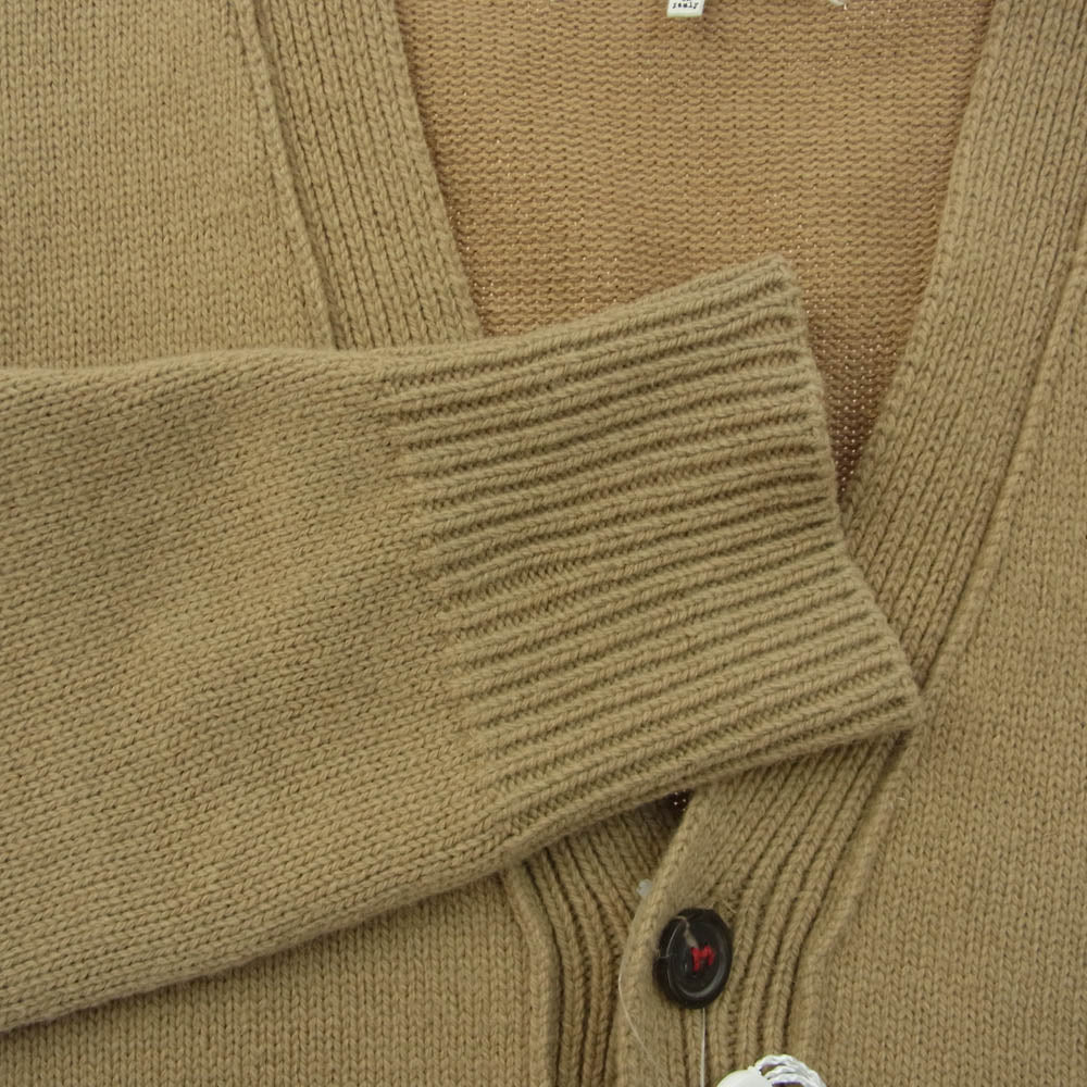 MAISON MARGIELA メゾンマルジェラ 22AW SI1GP0003 S18064 4&14ライン 国内正規品 ELBOW PATCH CARDIGAN エルボー パッチ カーディガン ライトブラウン系 S【中古】