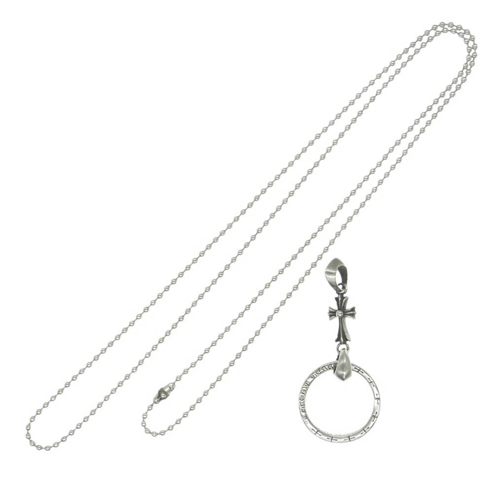 CHROME HEARTS クロムハーツ（原本有） EWLP NTFL ベイビーファット クロス NTFLリング付き アイウェアループ ペンダントトップ ボールチェーン ネックレス 21.5号【中古】