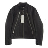 MAISON MARGIELA メゾンマルジェラ 21SS S50AM0512 SY1273 14ライン 国内正規品 ハの字 八の字 ジップ ゴートレザー シングルライダース ジャケット ブラック系 46【中古】