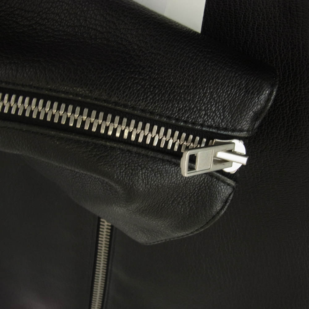 MAISON MARGIELA メゾンマルジェラ 21SS S50AM0512 SY1273 14ライン 国内正規品 ハの字 八の字 ジップ ゴートレザー シングルライダース ジャケット ブラック系 46【中古】